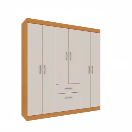 Ropero 6 Puertas Blanco Y Miel 177.7x157x40cm 001