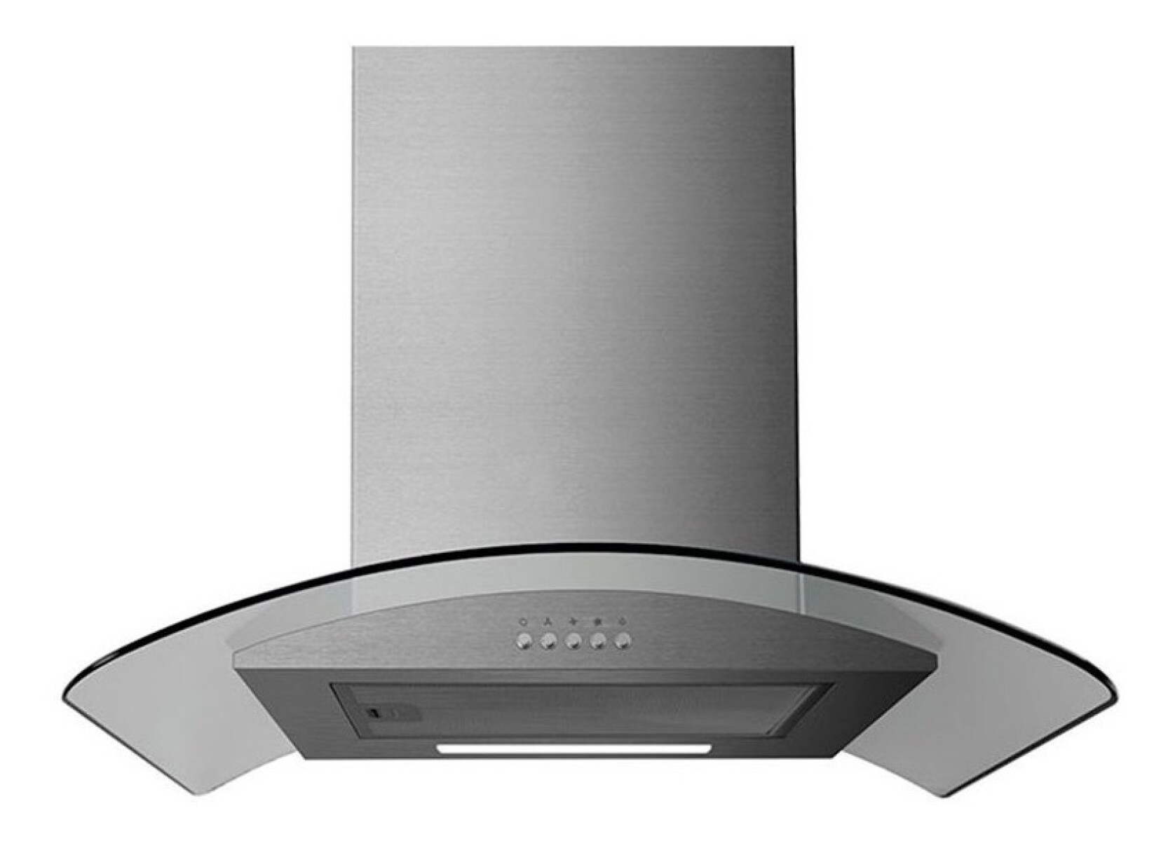 Campana Extractora 60 Cms Inox Curva Con Vidrio 