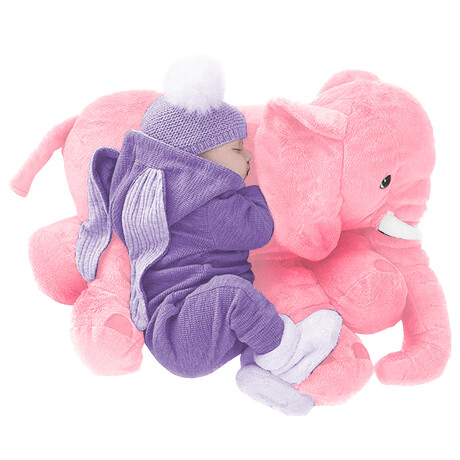 Peluche Almohada Elefante Almohadón De Apego 60cm Rosa