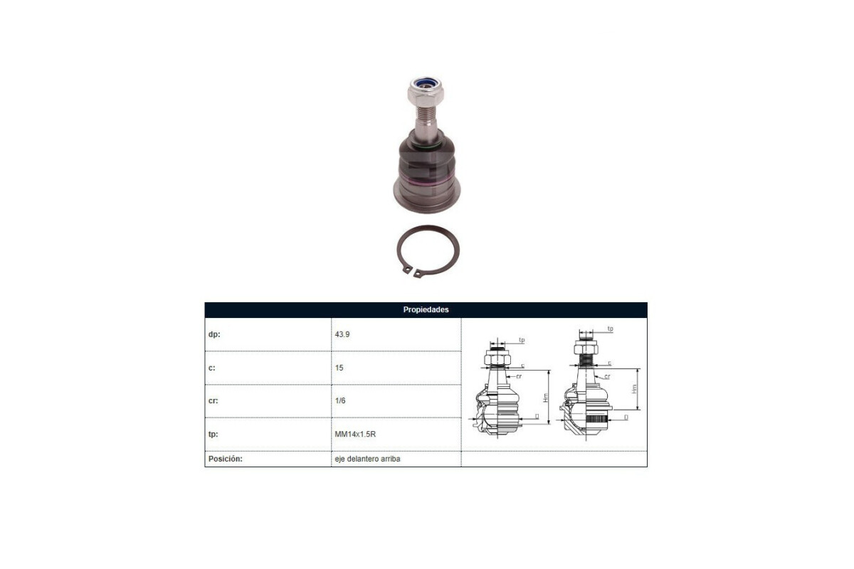 Rotula Del Toyota Hilux 04-25 Der/Izq Rotula Del Toyota Hilux 04-25 Der/Izq
