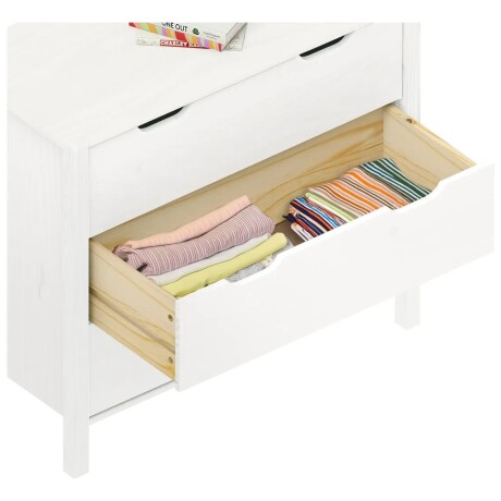 COMODA CAJONERA 3 CAJONES MADERA MACIZA DORMITORIO BLANCO