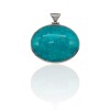 Dije Colgante Oval-Plata 925-Piedra Turquesa-CP4273 Conpiedra