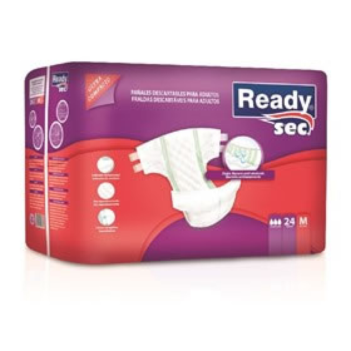 Readysec Pañal Elastizado Medio X24 – Talla Mediana 