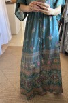 Vestido Manu de seda Turquesa y azul