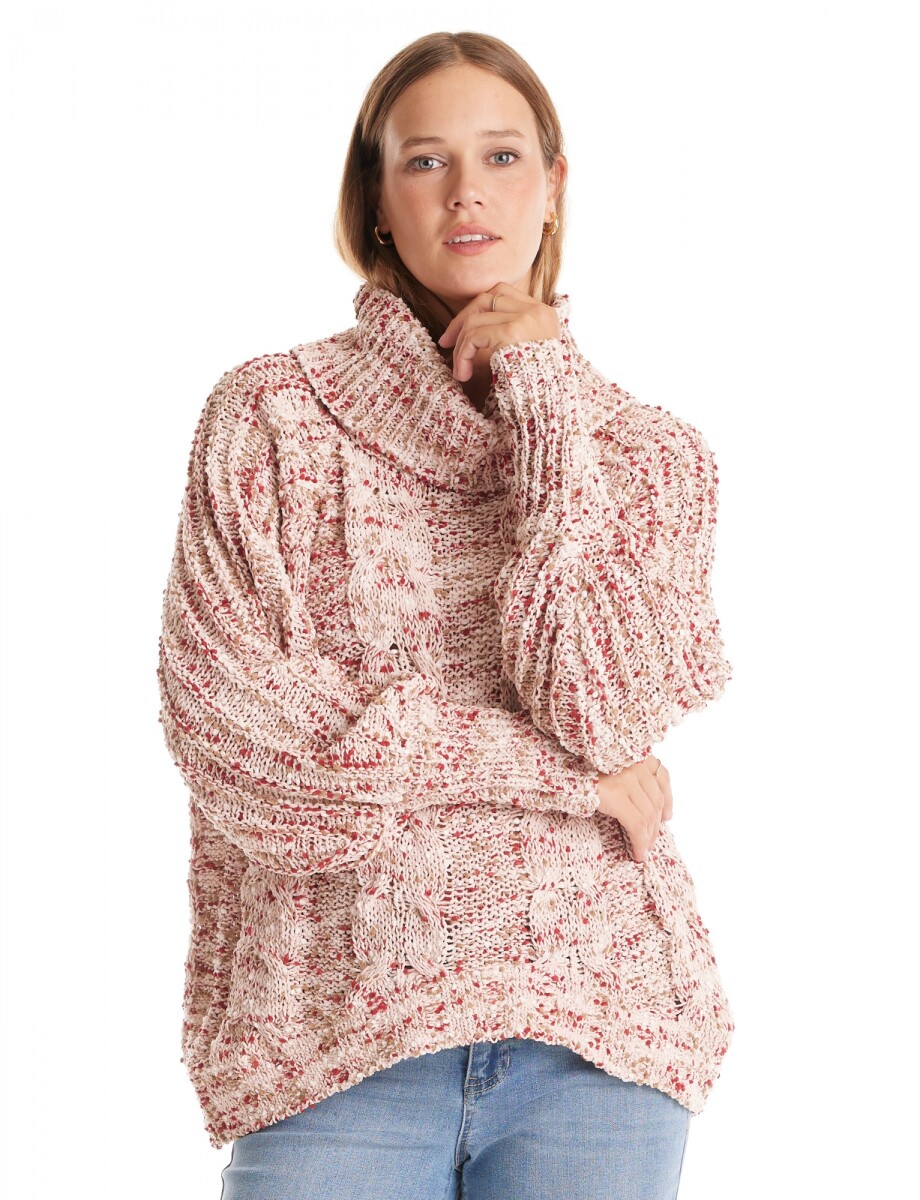 Buzo Cuello Volcado - Rosa/multi 