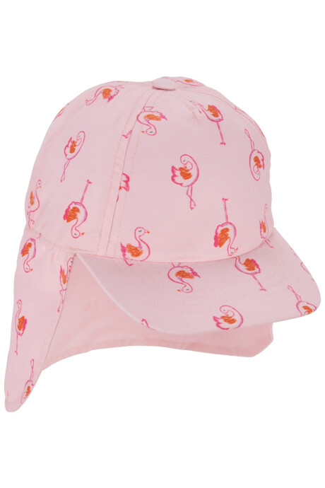 Gorra con visera y solapa, protección UPF 50+, diseño flamencos Gorra con visera y solapa, protección UPF 50+, diseño flamencos