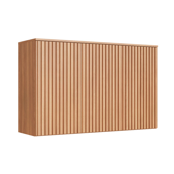 Módulo aéreo ALICE 1,20 m, 3 puertas ripadas, color Freijó Módulo Aéreo Alice 1,20 M, 3 Puertas Ripadas, Color Freijó