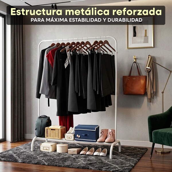 Perchero Para Ropa Percha Metal Organizador Estante Placard Imback Color Blanco Perchero Para Ropa Percha Metal Organizador Estante Placard Imback Color Blanco