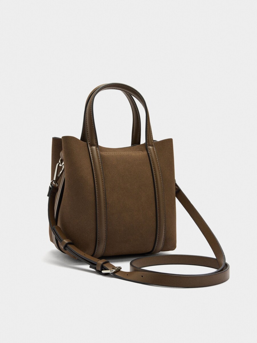 Bolso Tote Con Bandolera S camel