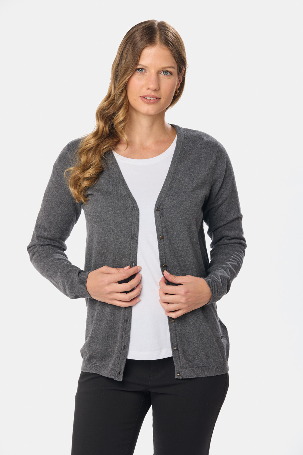 CARDIGAN CLÁSICO Gris Oscuro