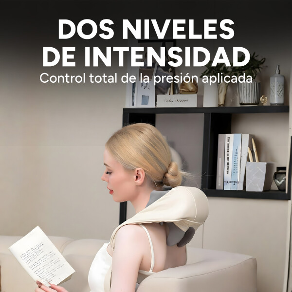 Masajeador Cervical Cuello Espalda Hombros 3 Modos 2 Niveles Color Blanco