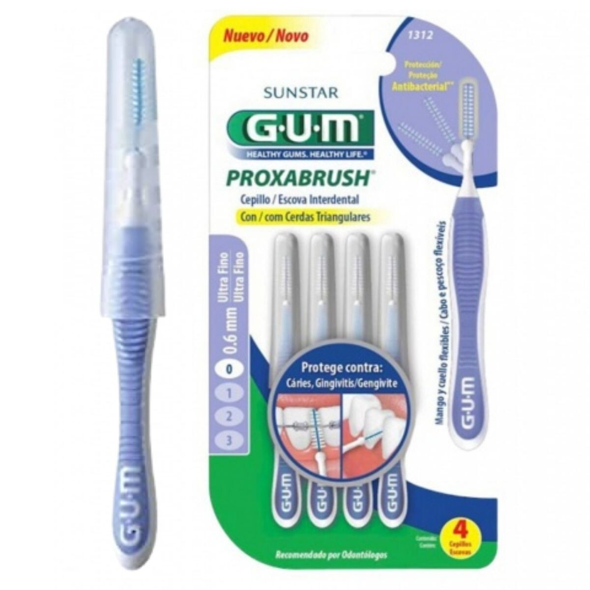 Cepillo Interdental Ultra Fino 0.6 mm x4 Unidades - GUM 