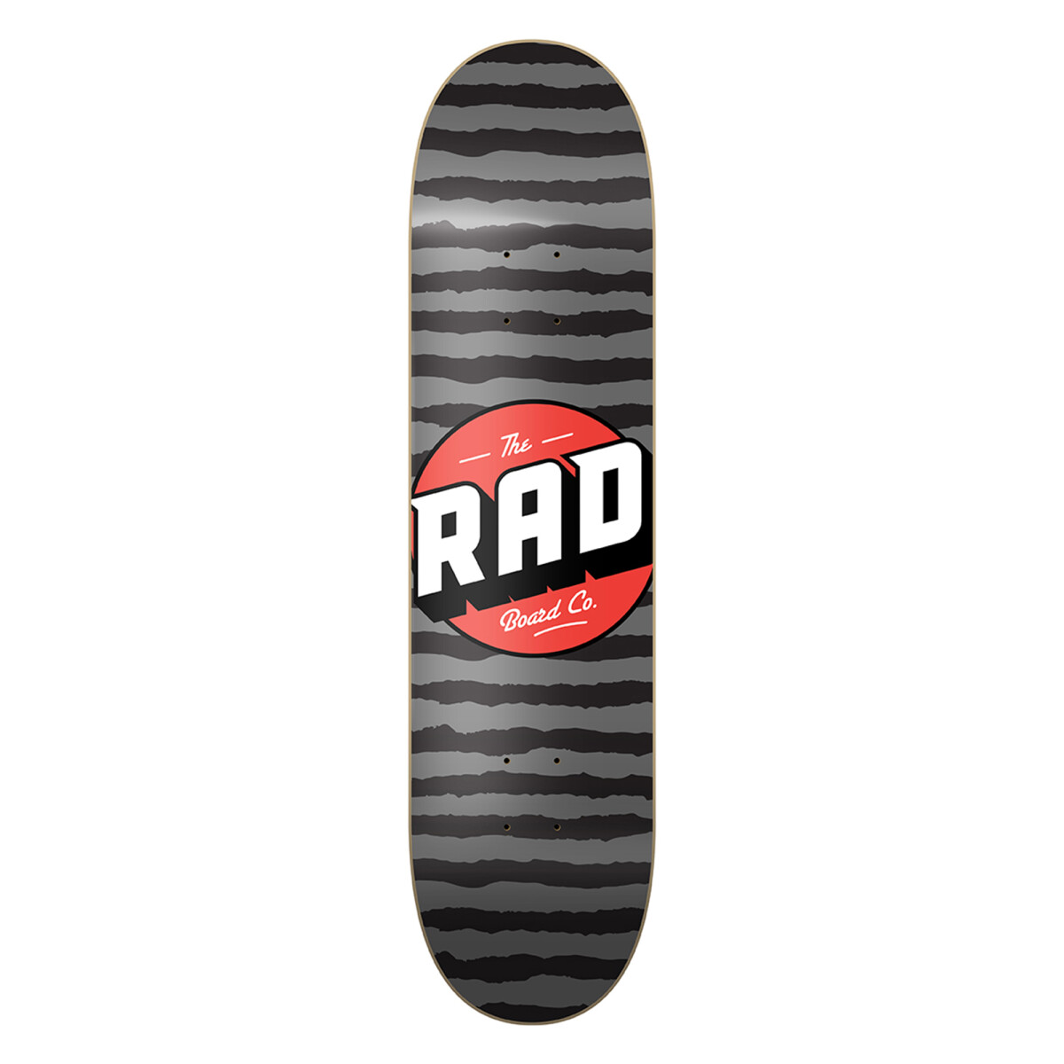 Deck Skate Rad 8.375" - Stripes Grey/Red (Sólo Tabla · Lija Incluída) 