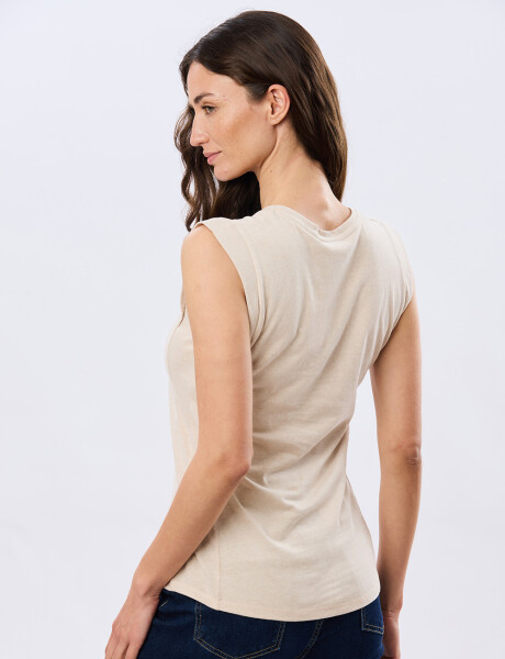 REMERA LISA DE ALGODÓN Beige