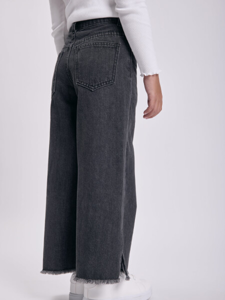Pantalón jean ancho corte Gris
