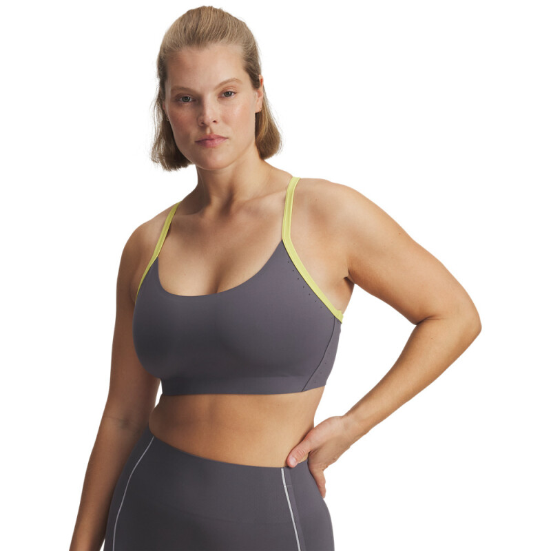 UA Halo Bonded Bra-RED GRY-025