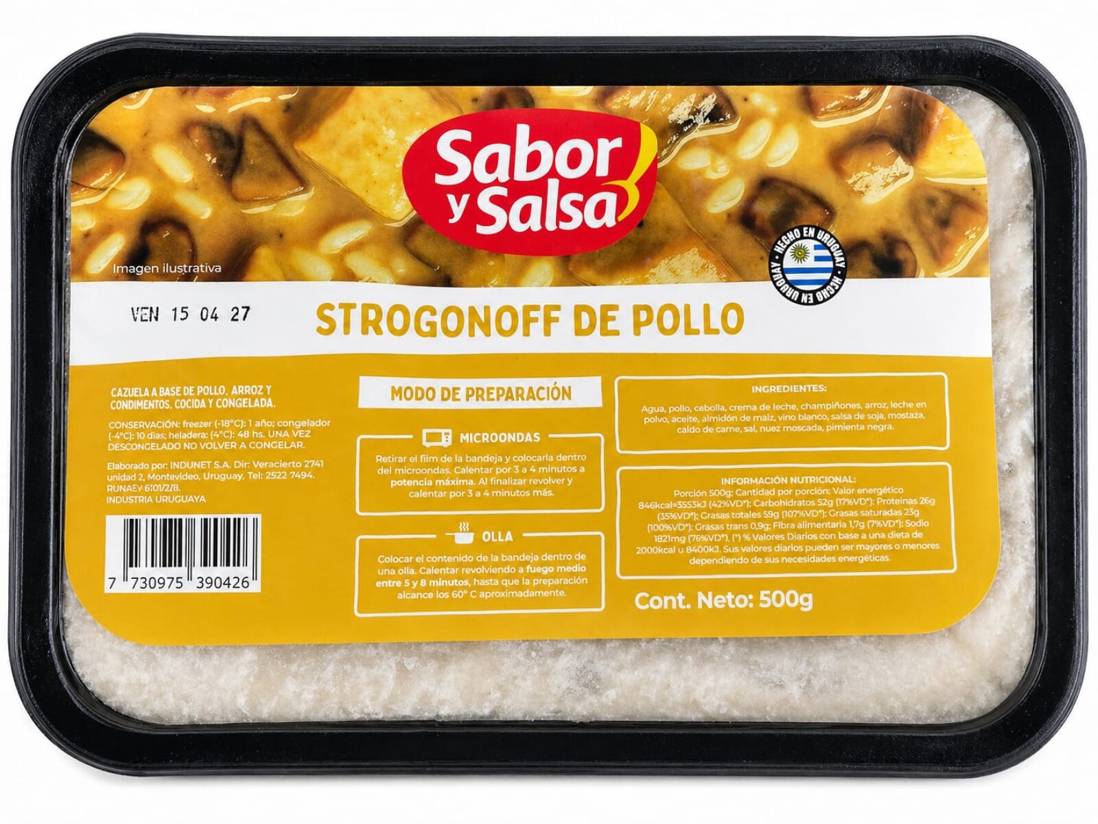 STROGONOFF DE POLLO SALSA Y SABOR 