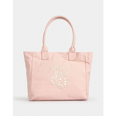 Cartera Shopper Bordada Rosa Viejo