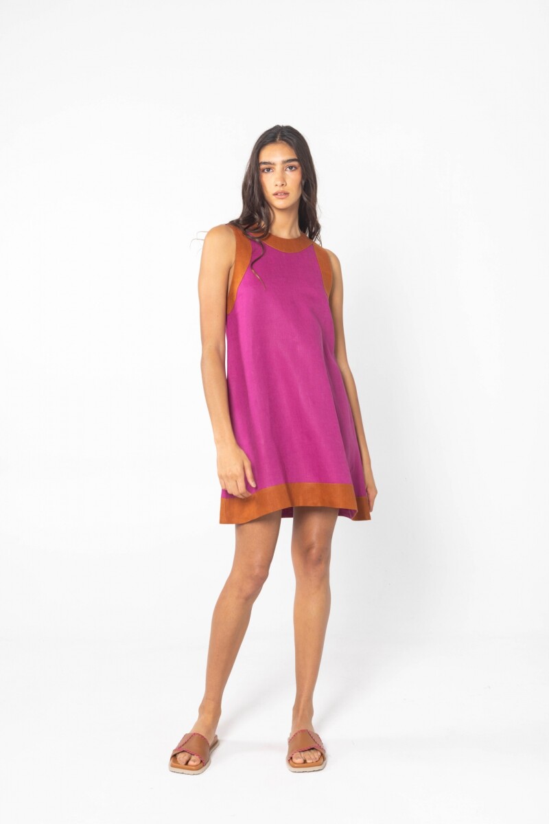 VESTIDO ACAI SHORT SS24 Fucsia Y Terracota