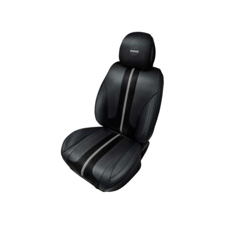 Cubreasiento Individual Momo Auto Ecocuero Negro Y Gris