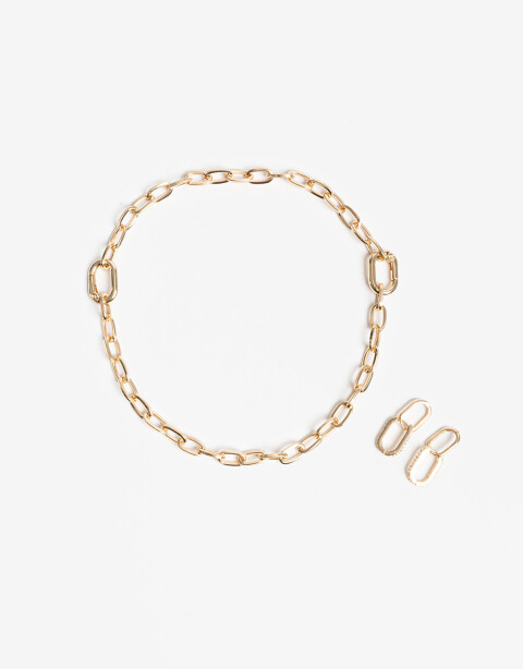 Bijouterie Set Sets temáticos Set De Aros Y Collar Intercambiables - Dorado