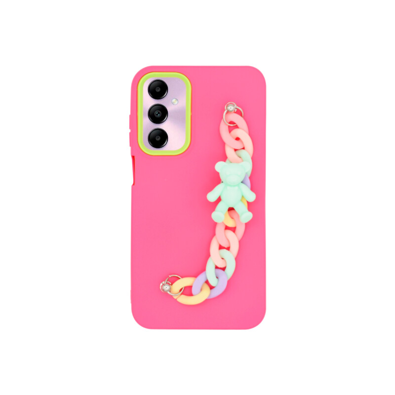 Protector para Samsung Galaxy A05s fucsia correa multicolor Protector Para Samsung Galaxy A05s Fucsia Correa Multicolor
