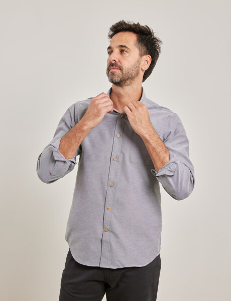 012487 CAMISA HARRINGTON LABEL Gris Oscuro