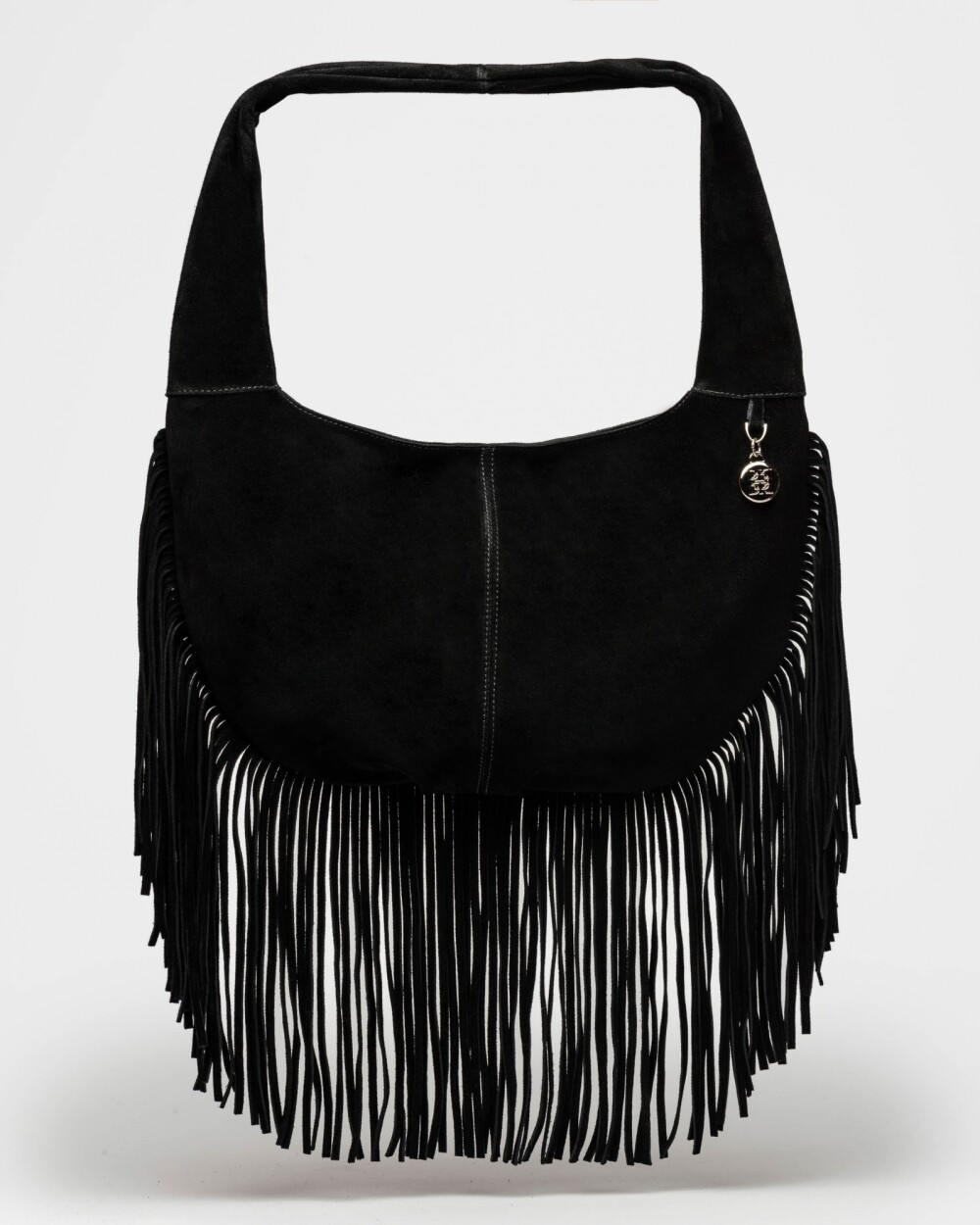 Bolso Amazonia En Cuero Gamuza Negro