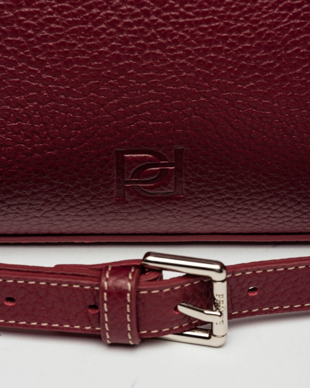 Bandolera Sauvage En Cuero Graneado Bordeaux