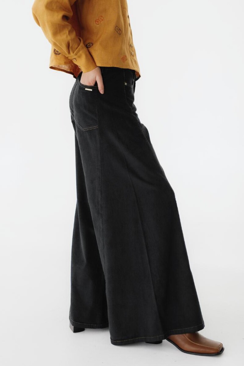 Pantalón Wide XL Corderoy Negro
