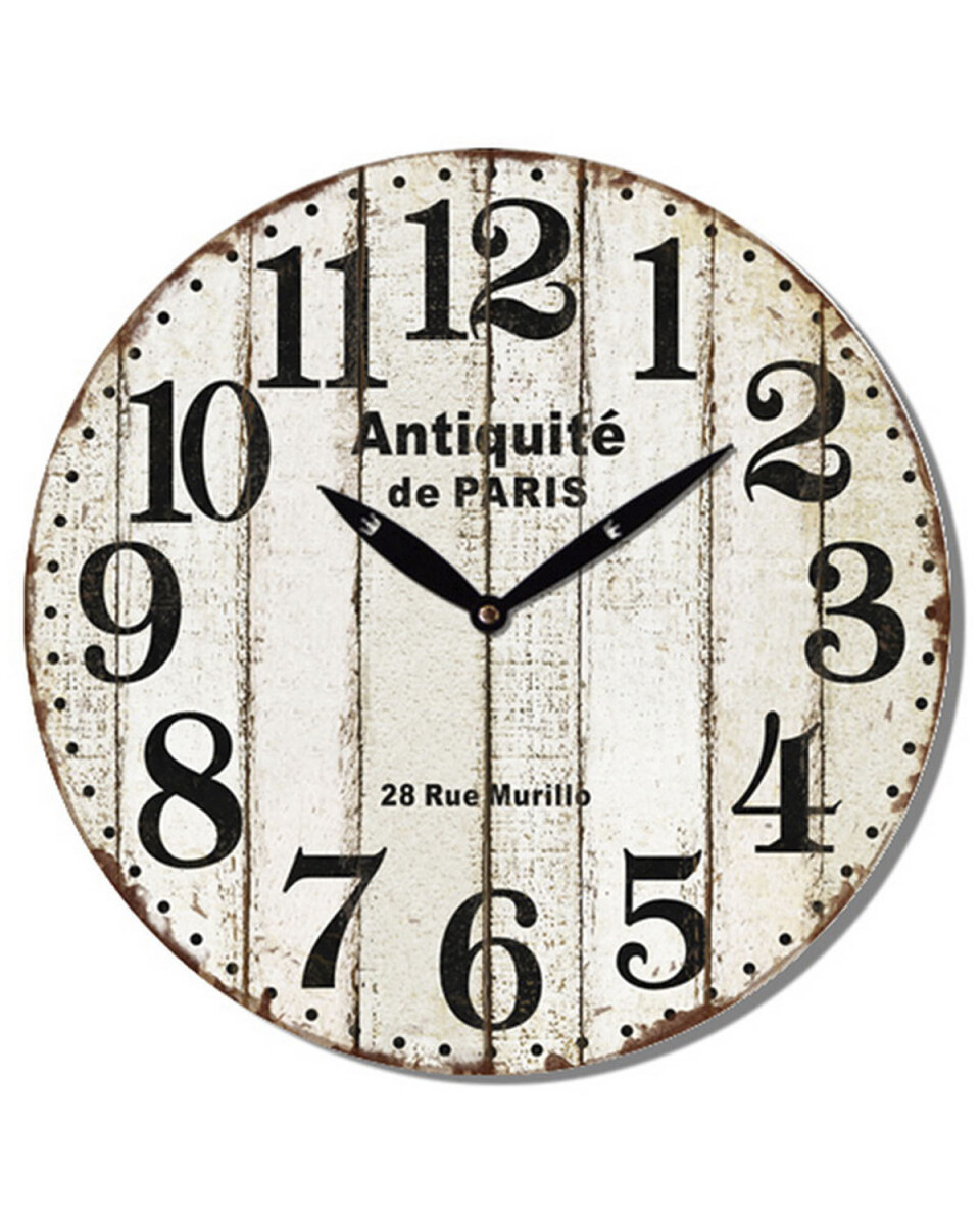 Reloj Analógico de Pared en MDF con Estampado Selecta 29cm - ANTIQUITE PARIS 