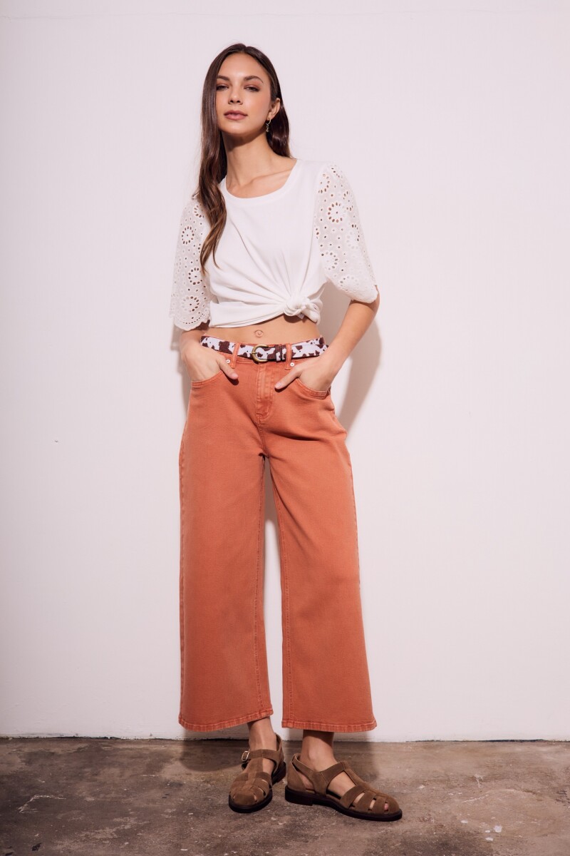 Jean Wide Lavado Ocre