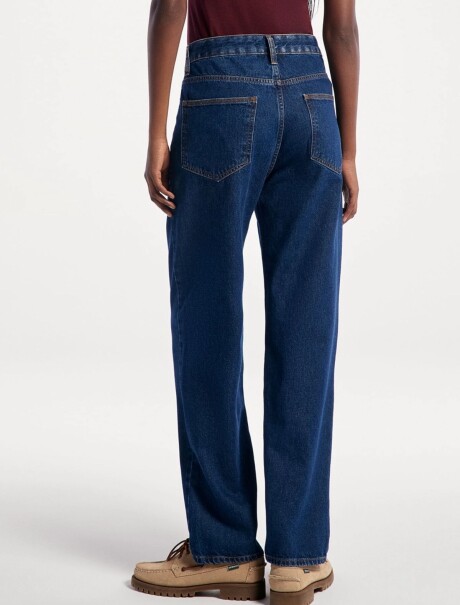 PANTALÓN DE JEAN MODELO MOM CINTURA ALTA AZUL