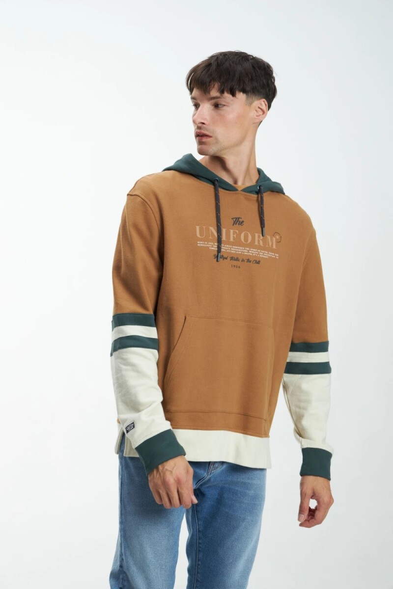 Buzo Hombre C/Capucha Alg.C/Felpa Uniform - Marron 