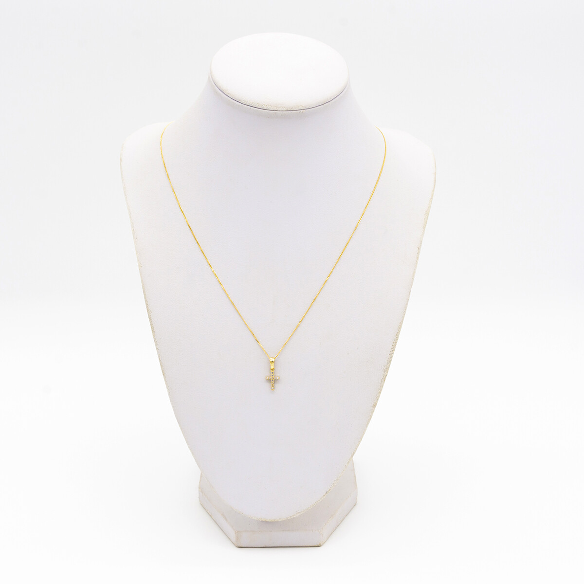 Cruz de oro 18 ktes con circonias, REVERSIBLE. 