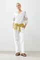 Blusa boho con bordados blanco