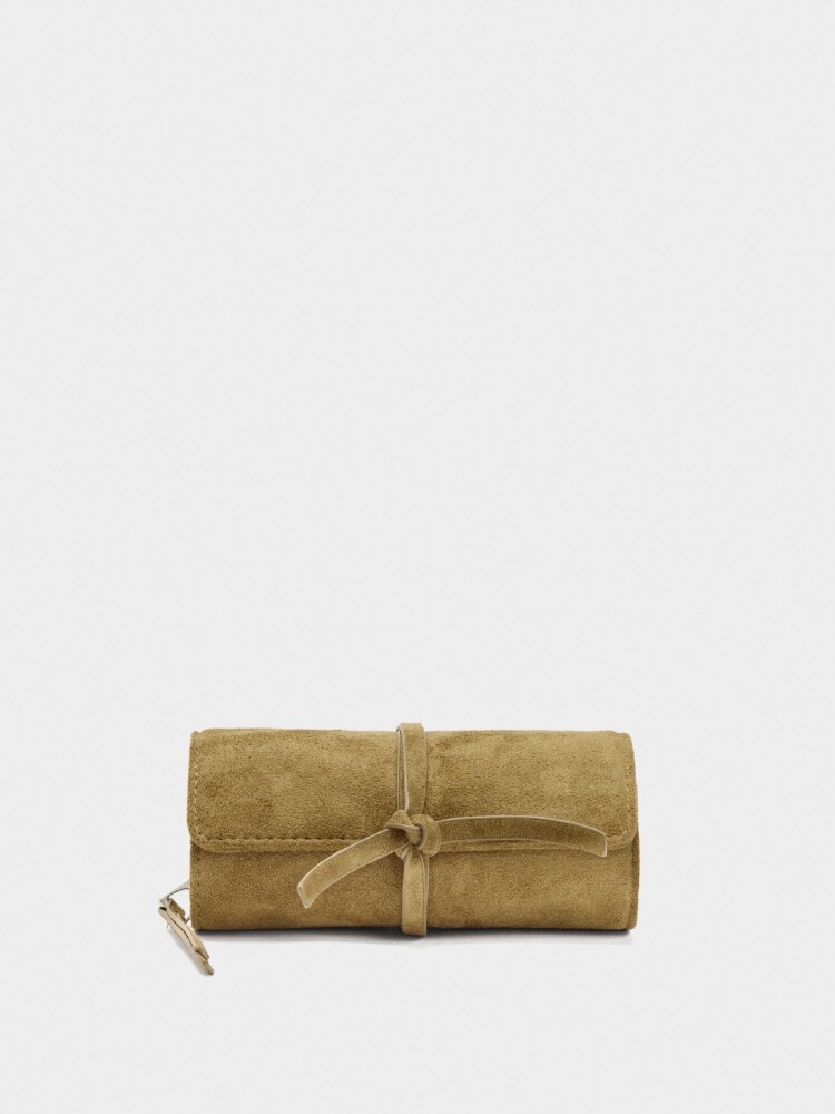 Porta-Joyas En Rollo Efecto Piel verde