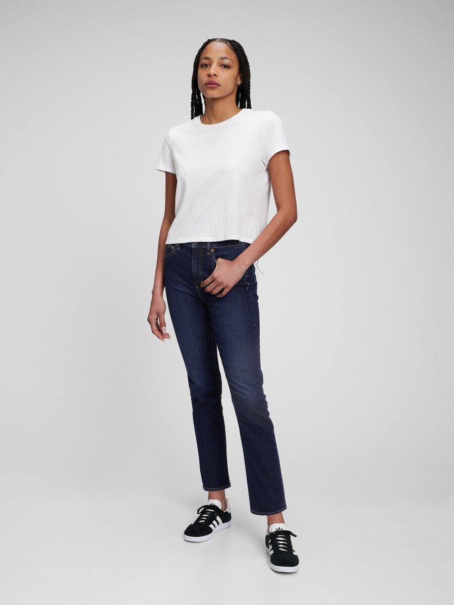 Jean Vintage Slim Tiro Alto Mujer - Rinsed 