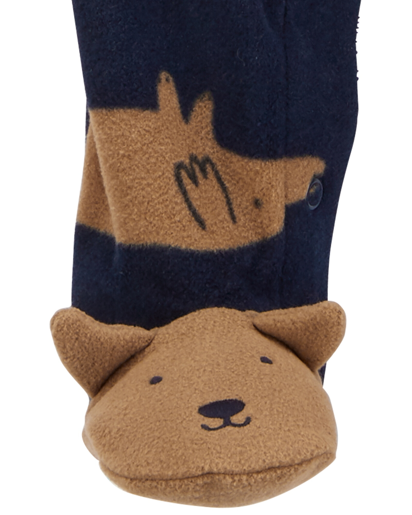 Pijama una pieza de micropolar con pie, diseño perro Sin color