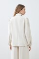 Camisa con frunces beige melange