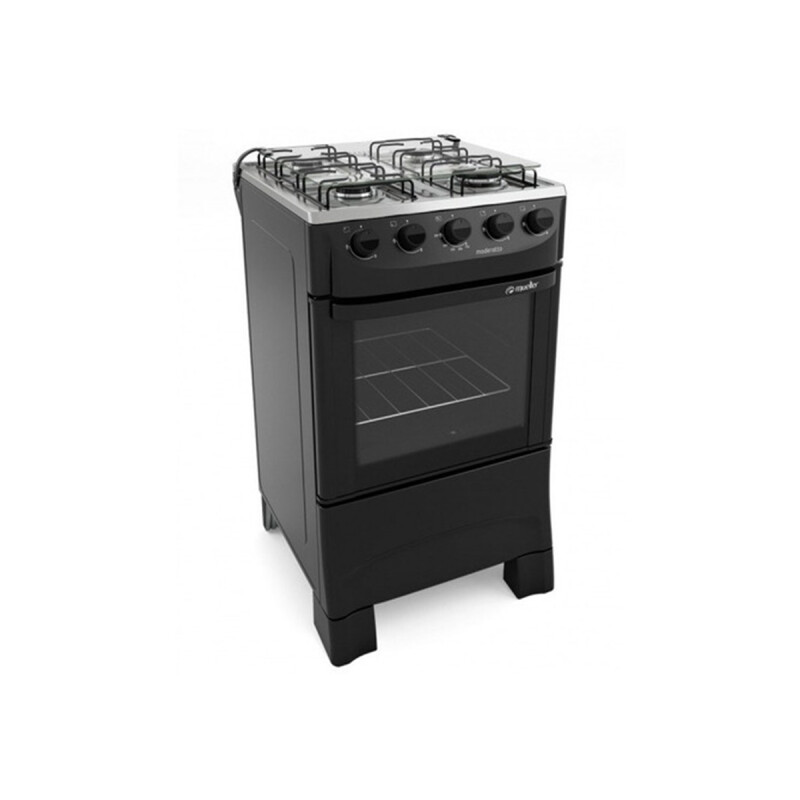 Cocina Mueller 4 Hornallas Súper Gas Negra Cocina Mueller 4 Hornallas Súper Gas Negra