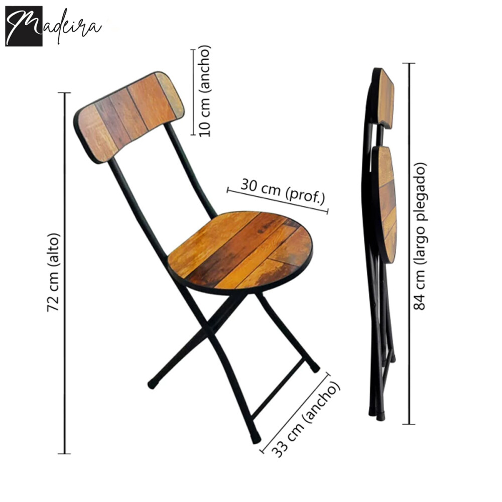 Juego de balcón terraza mesa cuadrada con 2 sillas Juego de balcón terraza mesa cuadrada con 2 sillas