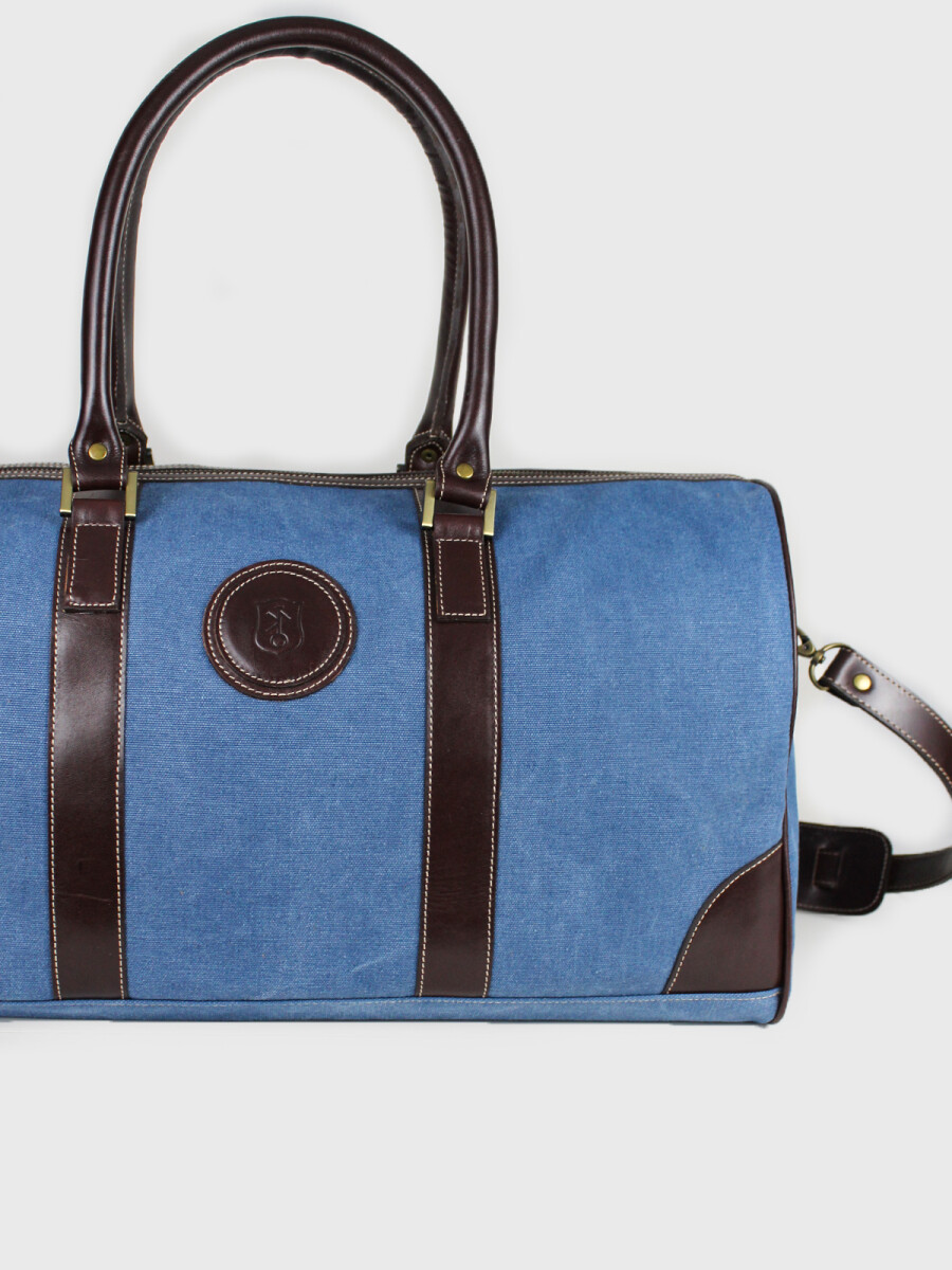 Bolso Cuero y Lona Federico - Azul 