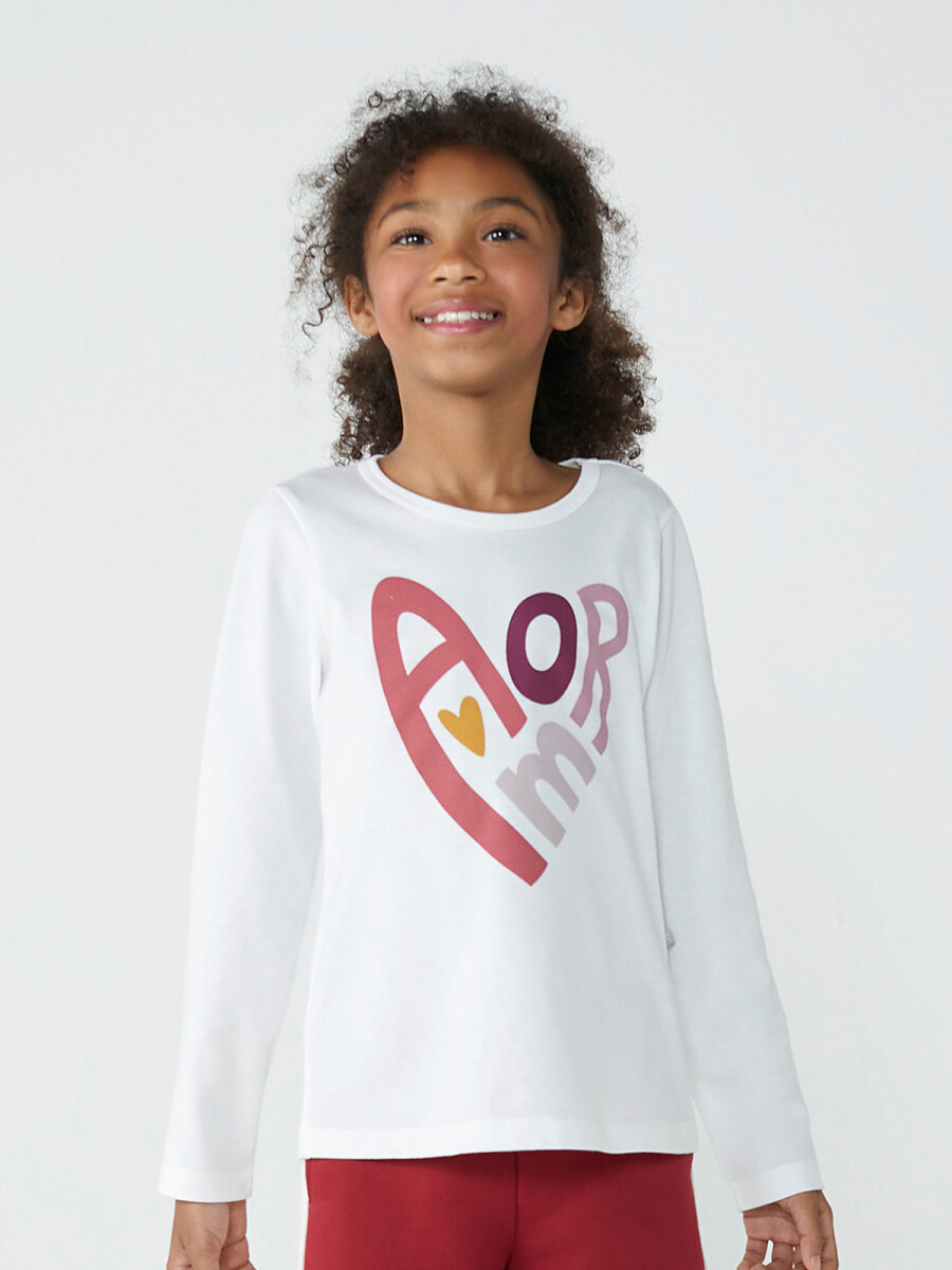 CAMISETA INFANTIL CON ESTAMPA - BLANCO 