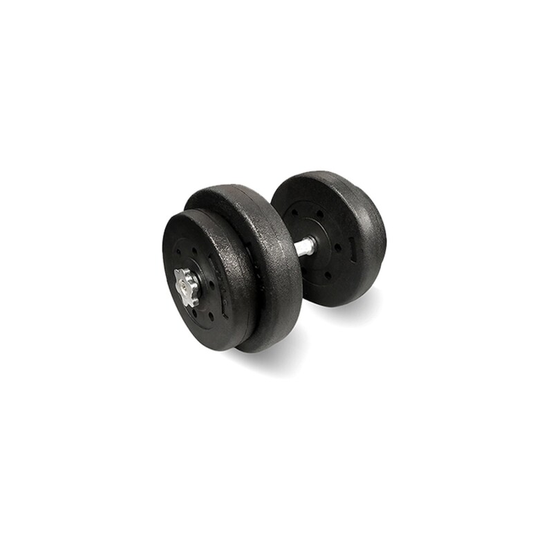 Kit 2 Mancuernas + Barra Recta Maciza 1.8m + 50 Kilos Pesas 4x10Kg 2x5Kg