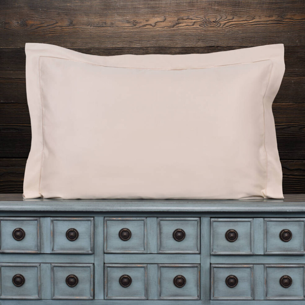 Funda Finezza 400 hilos Beige con Bordado Beige 50x90 cm