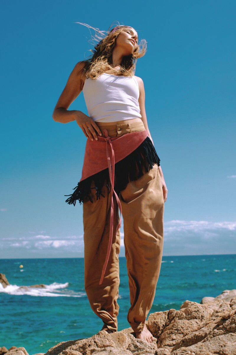 Colorful Gaucho Pants Beige