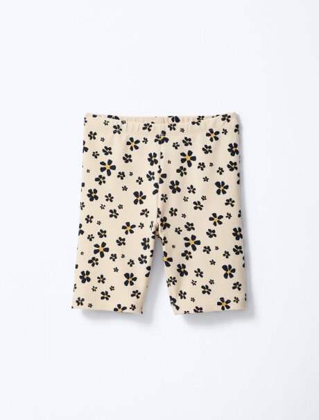 BERMUDA INFANTIL CON ESTAMPADO BEIGE