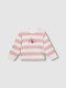 Sudadera De Rayas Con Print Blanco