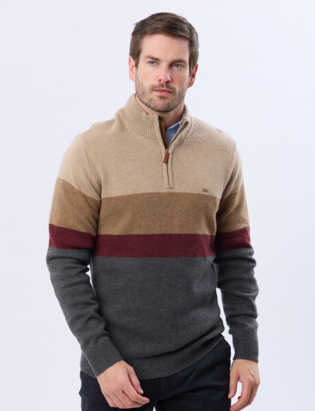 BUZO TEJIDO A RAYAS Gris